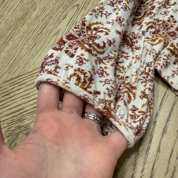 Lucky Brand Women’s Small  Aztec Boho Print Peasant Shirt - Picture 6 of 10